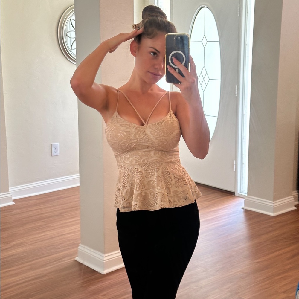 Tan lace top
